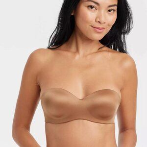 Women's Push Up Strapless Bra - Auden size 32C Caramel, Fits like 32B
